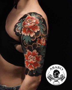 hình xăm hoa mẫu đơn đẹp